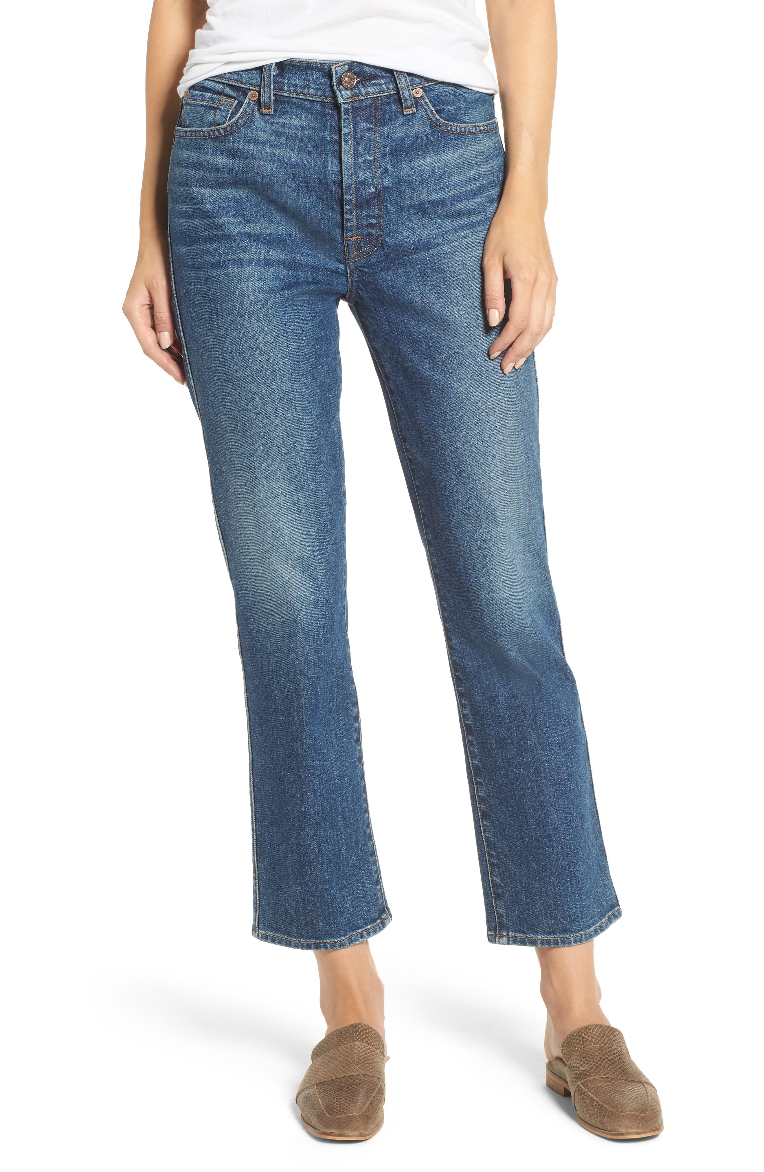 7 for all mankind high waist straight leg