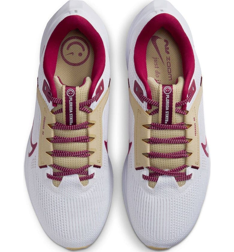 Nike Unisex Nike White Florida State Seminoles Zoom Pegasus 40 Running Shoe | Nordstrom