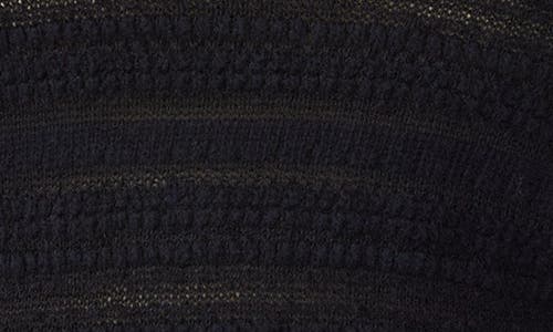 Habitual Textured Crewneck Cotton Sweater In Black