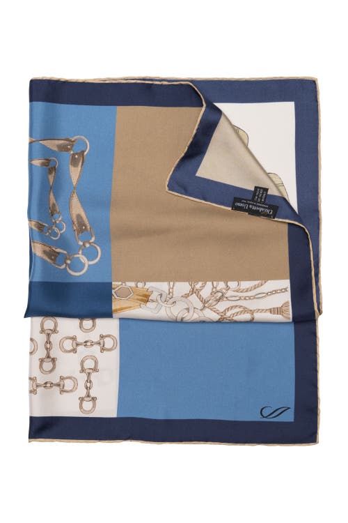 Shop Elizabetta San Siro - Hand Rolled Silk Neckerchief For Men In Blue