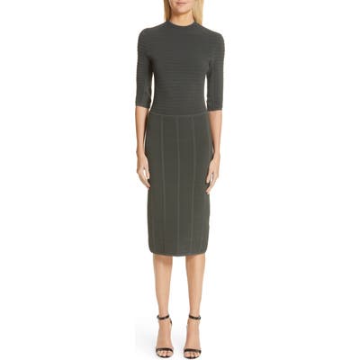 Emporio Armani Ottoman Body-Con Sweater Dress, US / 44 IT - Grey