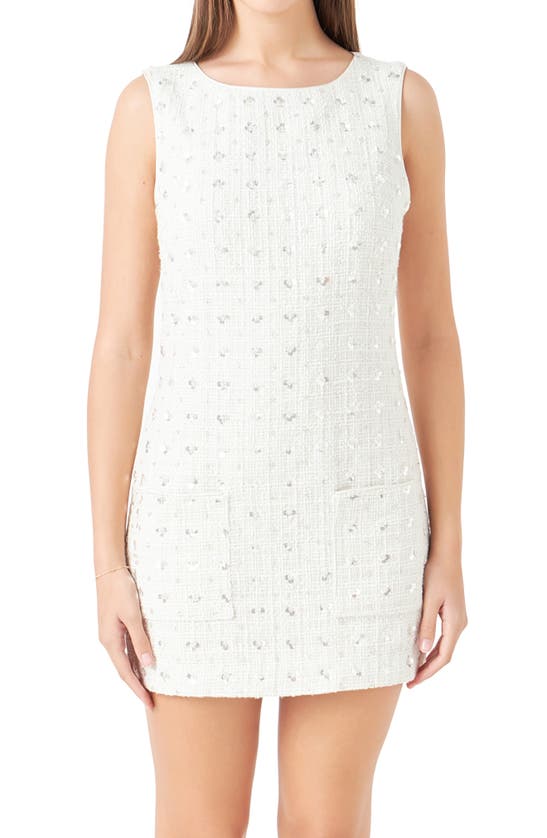 ENDLESS ROSE ENDLESS ROSE SEQUIN TWEED SHIFT MINIDRESS
