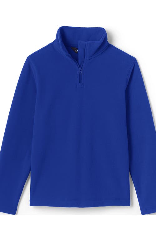 Shop Lands' End School Uniform Kids Lightweight Fleece Quarter Zip Pullover In Cobalt