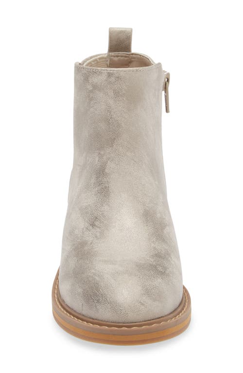 Shop Nordstrom Kids' Flora Metallic Sparkle Zip-up Boot In Taupe