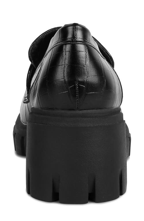 Shop London Rag Benz Croc Embossed Loafer Pump In Black