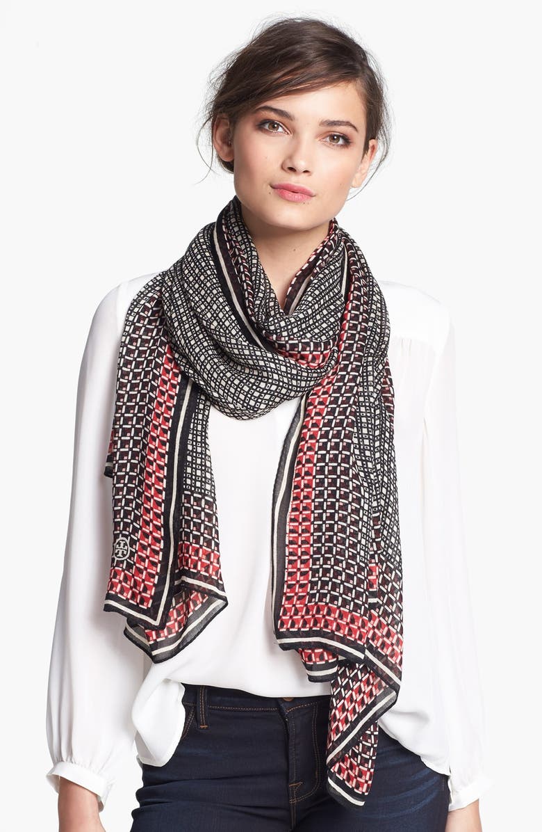 Tory Burch 'Checkered Cube' Scarf | Nordstrom