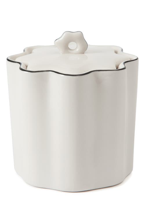 Kassatex Le Marais Porcelain Cotton Ball Jar In White/black