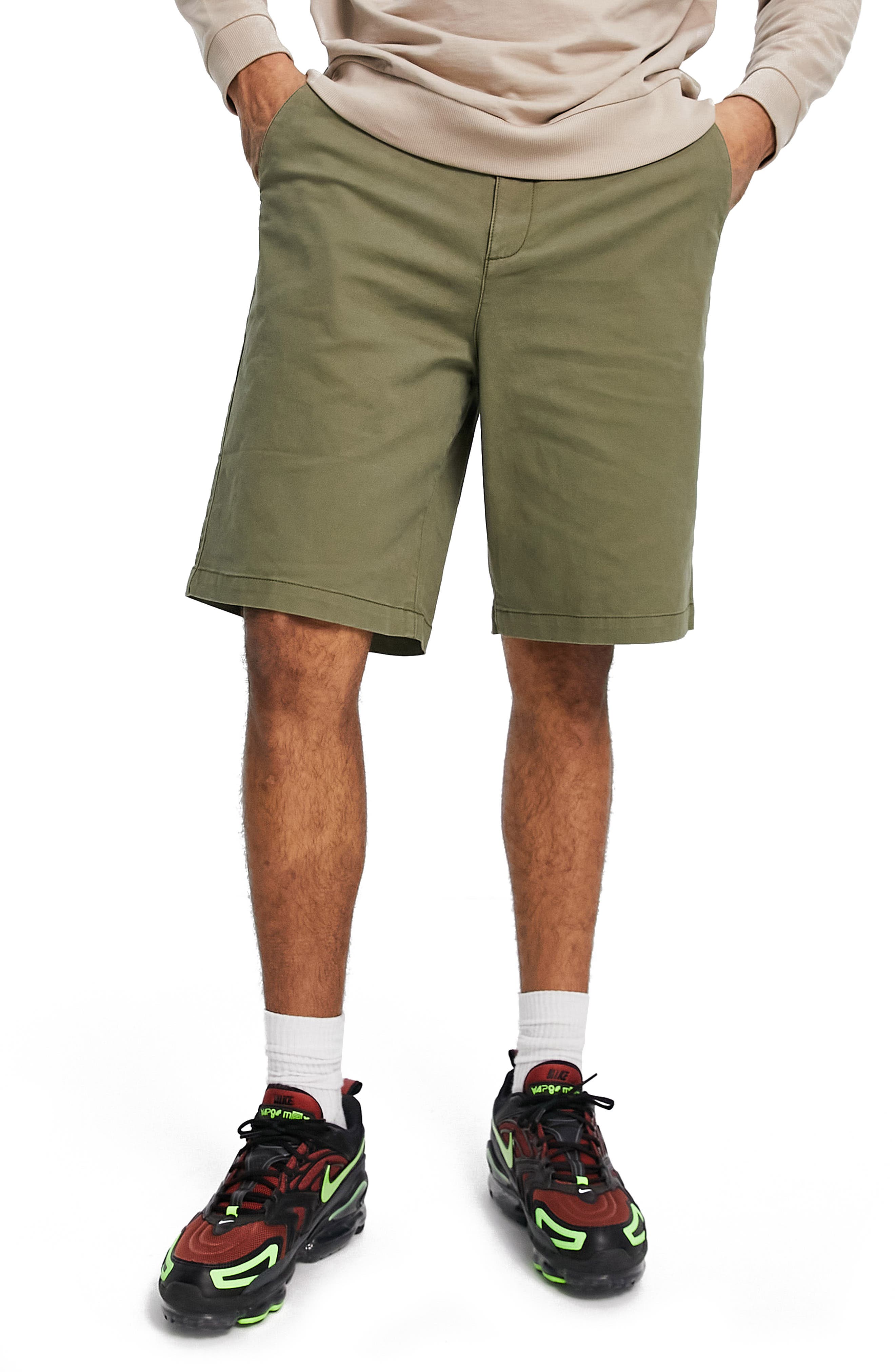 chino shorts and sneakers