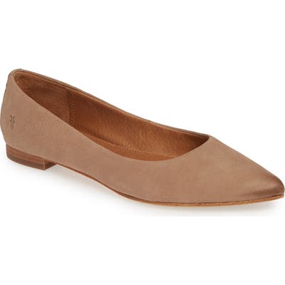 Frye Sienna Pointy Toe Ballet Flat, Beige