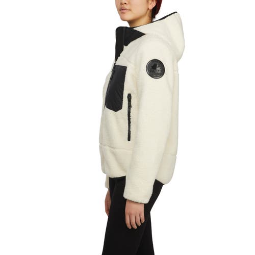 Pajar Women's Blakely Boyfriend Fit Sherpa Jacket With Fixed Hood In Natural