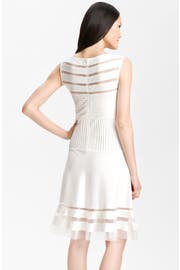 Tadashi Shoji Sleeveless Mesh Stripe Jersey Dress (Regular & Petite