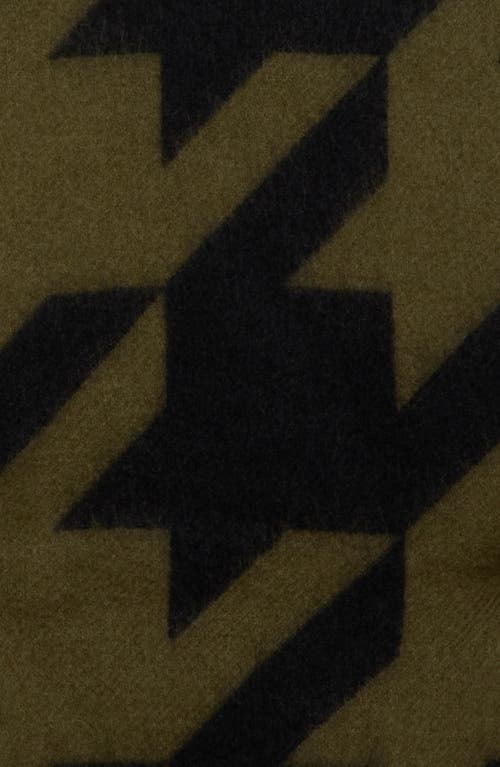Allsaints Toni Houndstooth Scarf In Neo Green/black Marl