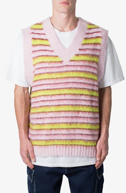 mnml Striped Faux Mohair Sweater Vest Purple at Nordstrom,