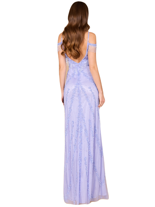 Shop Lara New York Candy Beaded Prom Gown In Blueiris