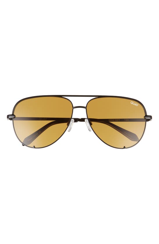 Quay High Key 62mm Aviator Glasses In Black / Olive