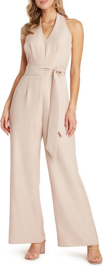 Willow Victor Halter Neck Tie Waist Jumpsuit | Nordstrom