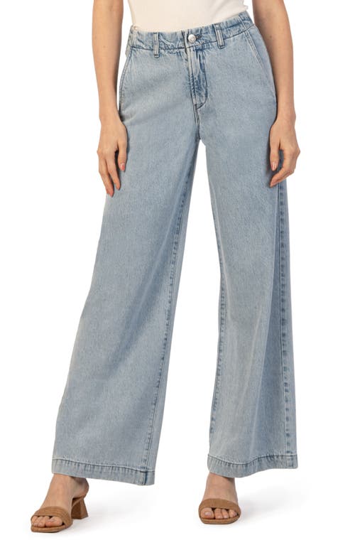 KUT from the Kloth Meg High Waist Wide Leg Jeans Light Wash at Nordstrom,