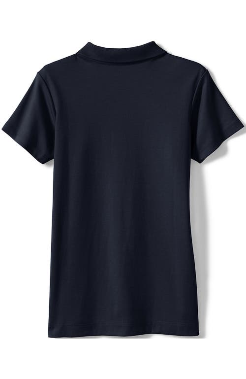 Shop Lands' End School Uniform Girls Short Sleeve Feminine Fit Interlock Polo Shirt In Classic Navy