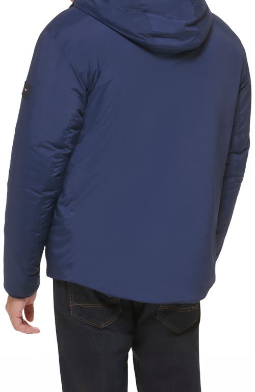 Shop Tommy Hilfiger Water Resistant Hooded Insulated Jacket In Navy