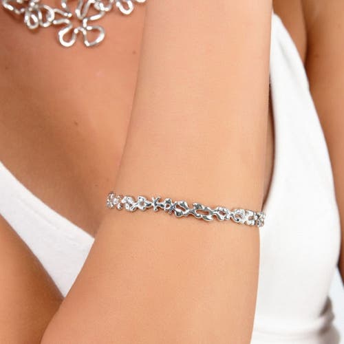 Lucy Quartermaine Thin Splash Bangle In Silver