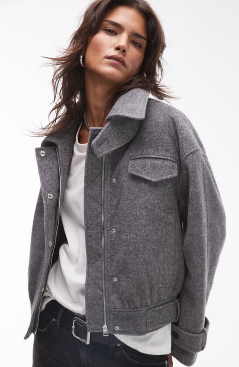 Women s Grey Bomber Jackets Nordstrom