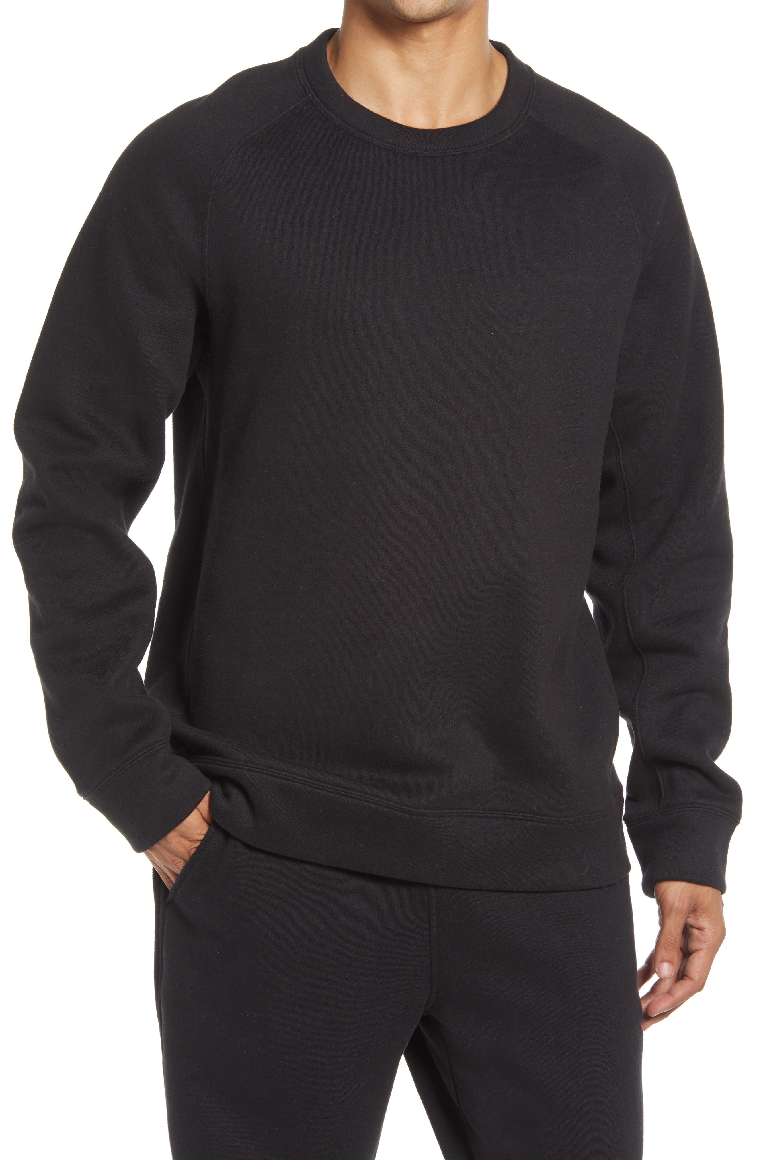 black crew neck hoodie