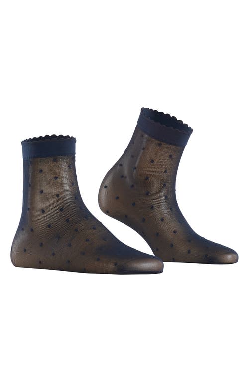 Shop Falke Polka Dot Mesh Crew Socks In Marine