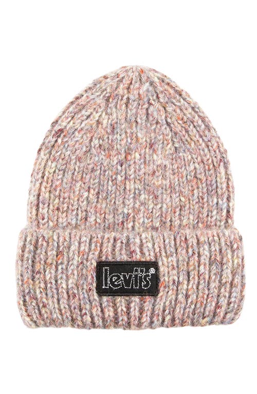 levi's Chunky Mélange Knit Beanie in Natural Tan