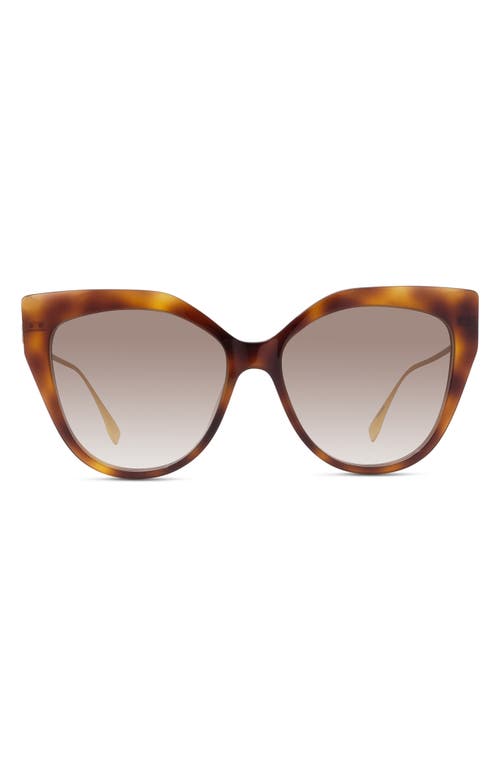 Shop Fendi ' Baguette 57mm Cat Eye Sunglasses In Blonde Havana/gradient Brown