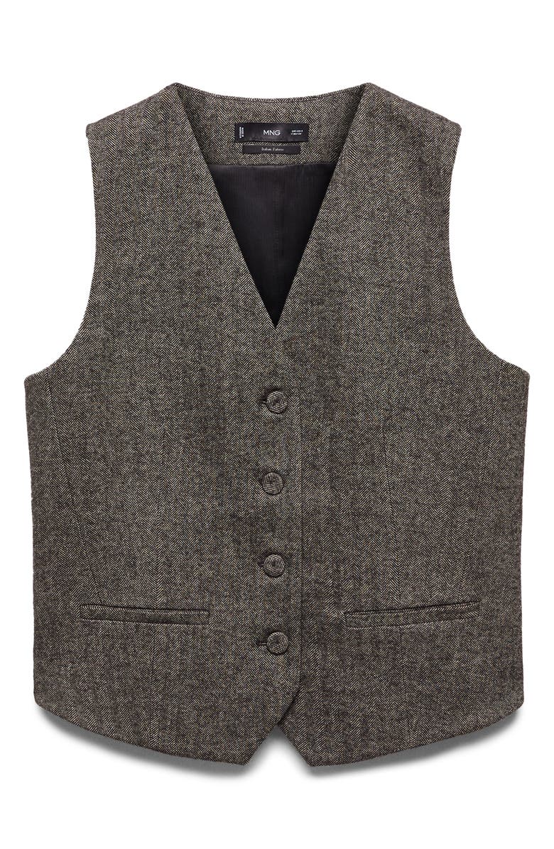 MANGO Herringbone Tweed Suit Vest | Nordstrom