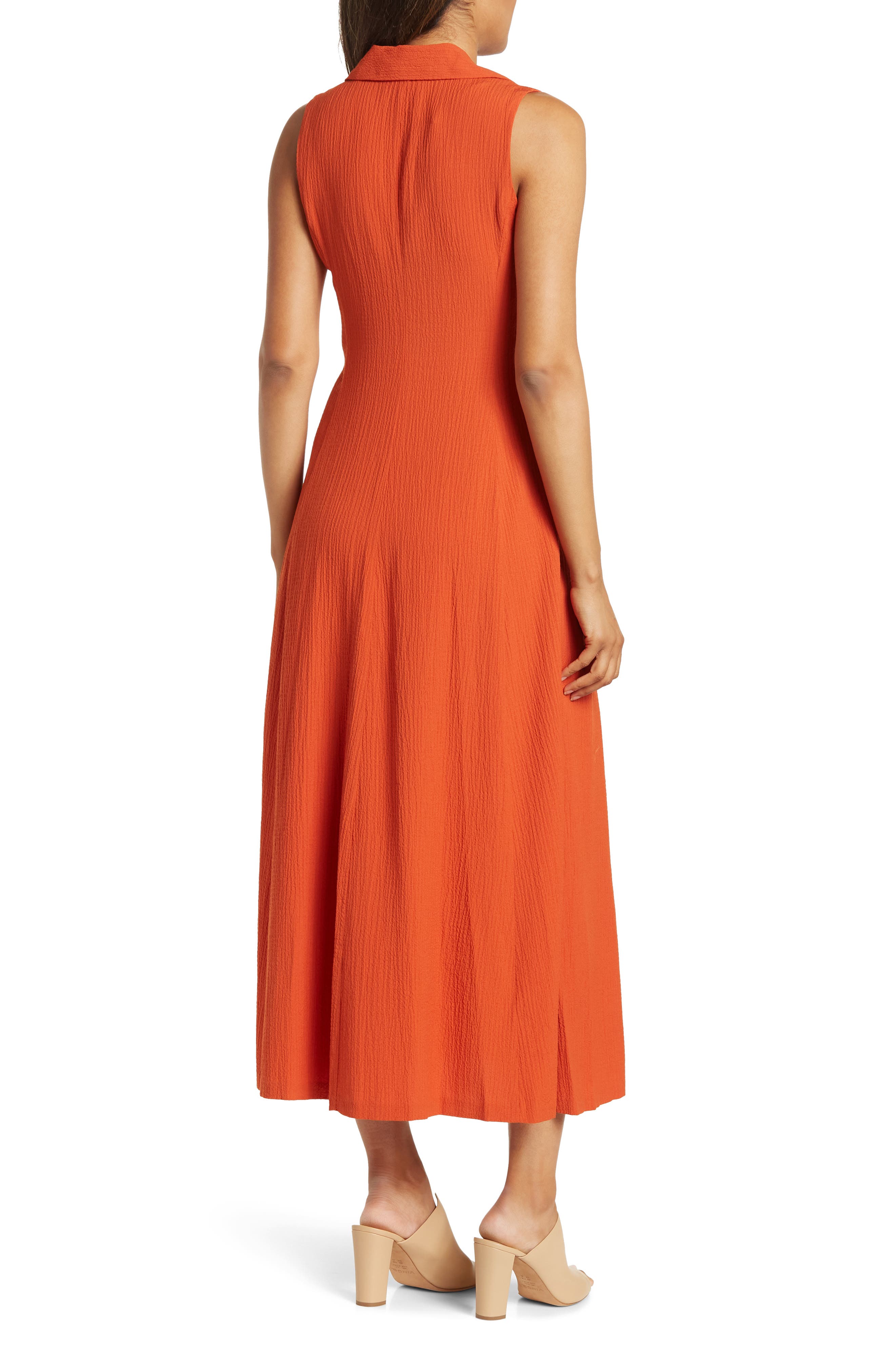 Calvin Klein Textured Drawstring-Waist Dress - Clay - Size 2