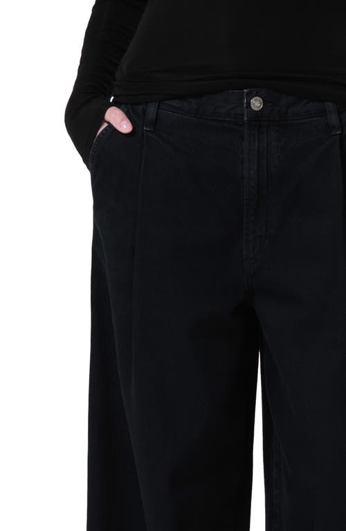 Shop Agolde Ellis Pleated Wide Leg Trouser Jeans In Crushed