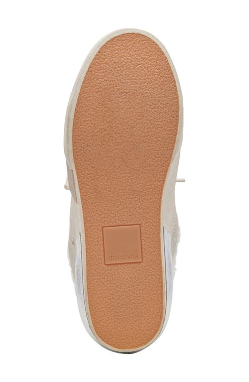 Shop Dolce Vita Zantel Faux Shearling Lined Slip-on Sneaker In Off White Crackled Leather