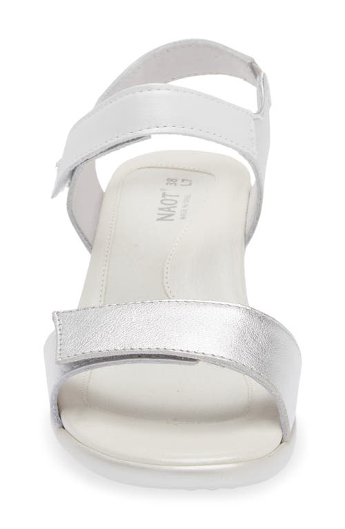 Naot Extant Sandal In Silver/pearl White