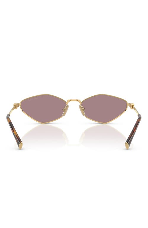 Miu Miu Metal Geometric Oval Sunglasses In Lite Brown