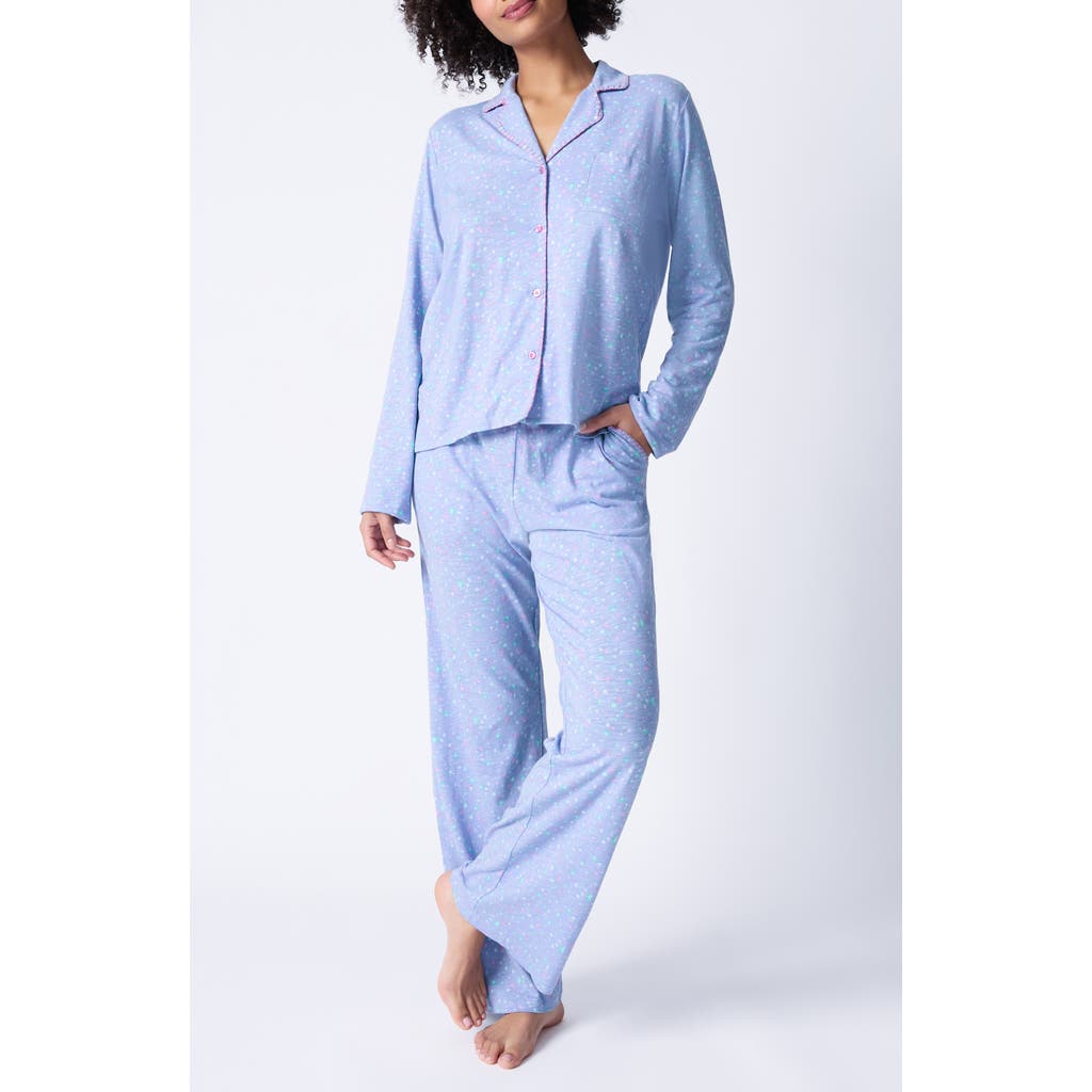 Pj Salvage Star Gazer Slub Jersey Pajamas In Denim
