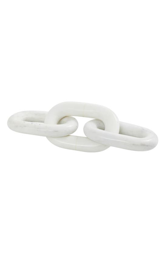 Vivian Lune Home Marble Chain Sculpture In White