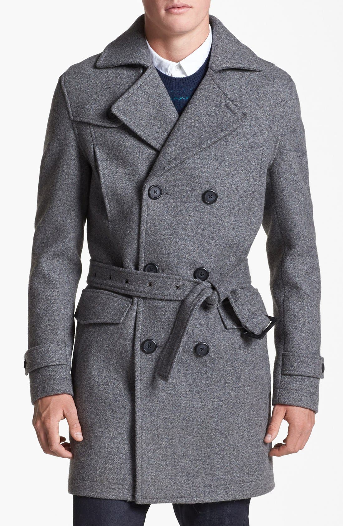 topman black trench coat