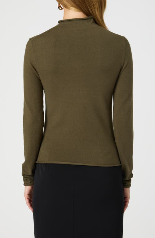 Shop French Connection Mock Neck Sweater In Olive Night