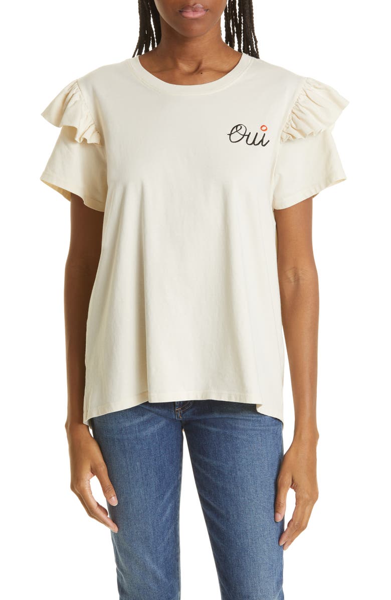 Den anden dag Vanærende sløring Clare V. Oui Ruffle Cotton T-Shirt | Nordstrom