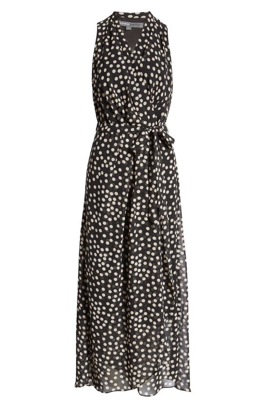 DONNA RICCO HALTER NECK HIGH/LOW MAXI WRAP DRESS