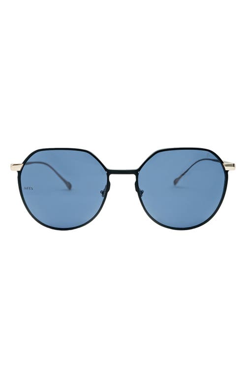 MITA SUSTAINABLE EYEWEAR 53mm Round Sunglasses in Black/Matte Gold