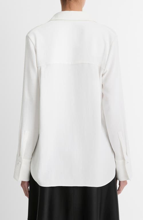 Shop Vince Pearly Button Shirt In Off White