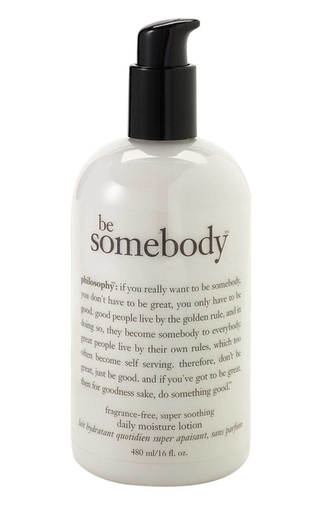 philosophy 'be somebody' unscented body lotion Nordstrom