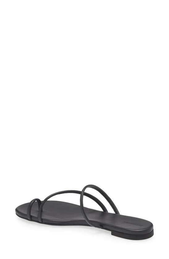 Reformation Ludo Toe Ring Strappy Flat Sandals Black 5.5 In Black