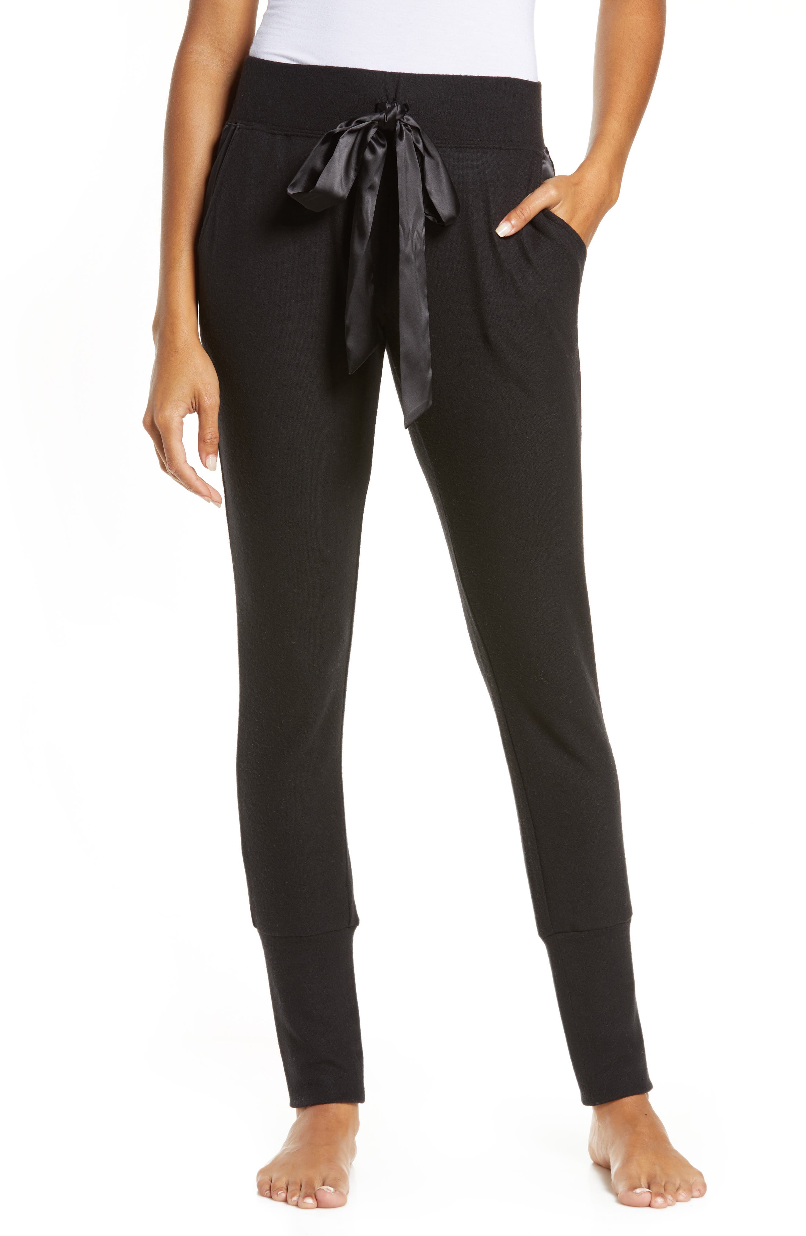 Black satin capri pants Clearance