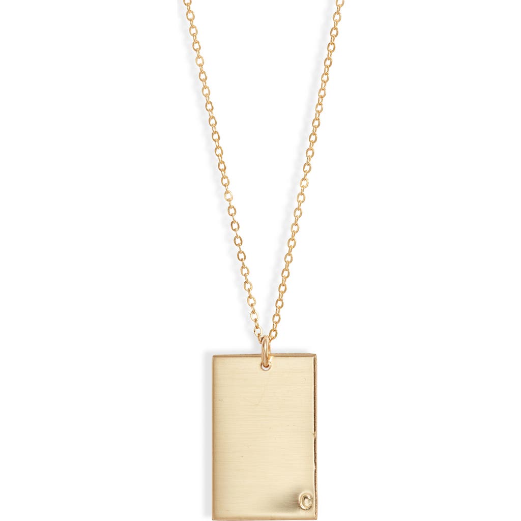 Set & Stones Goldie Initial Tag Pendant Necklace In Gold/c