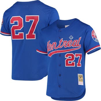 Mitchell & Ness Men's Mitchell & Ness Vladimir Guerrero Blue Montreal Expos  Cooperstown Collection Mesh Batting Practice Button-Up Jersey