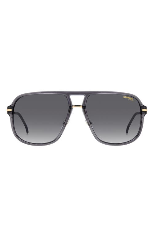 Carrera Eyewear 60mm Gradient Square Sunglasses in Grey /Grey Shaded