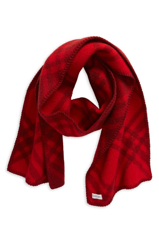 Shop Burberry Equestrian Knight Detail Check Wool Scarf In Ripple